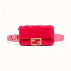 芬迪/Fendi 紫红色丝绒迷你手袋 8BM008A8HOF17U9