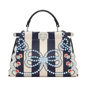 芬迪/Fendi 女士山茶花白色MINI PEEKABOO帆布包袋 8BN244 9GP F09DE