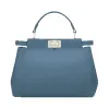 芬迪/Fendi 孔雀蓝色PEEKABOO MINI软皮手提包 8BN244 K4P F0E2H