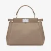芬迪/Fendi PEEKABOO MINI_鸽子灰纳帕革手袋 8BN244 K4P F0NJ3