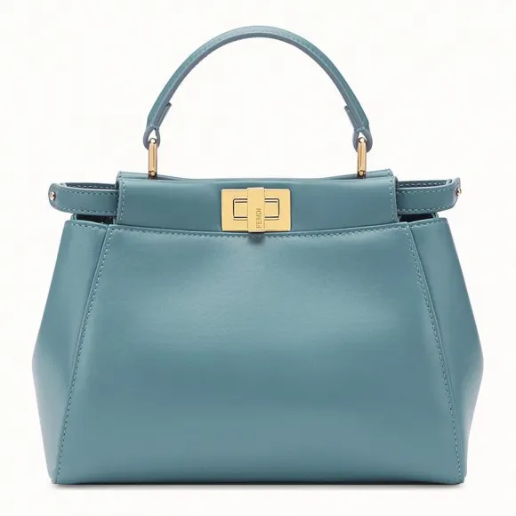 芬迪/Fendi PEEKABOO MINI_浅蓝色皮革手袋 8BN244 K4P F1808