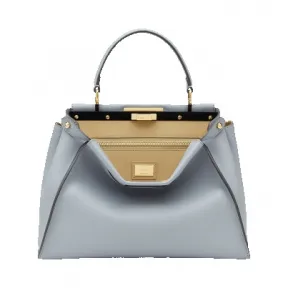 芬迪/Fendi 女士灰色PEEKABOO REGULAR小牛皮包袋 8BN290 3ZN F04QY