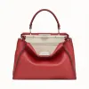 芬迪/Fendi PEEKABOO REGULAR_红色皮质手袋 8BN290 Q0J F15W7