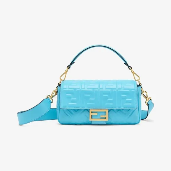 芬迪/Fendi 浅蓝色FF经典纳帕革手袋 8BR600A72VF1BZ3