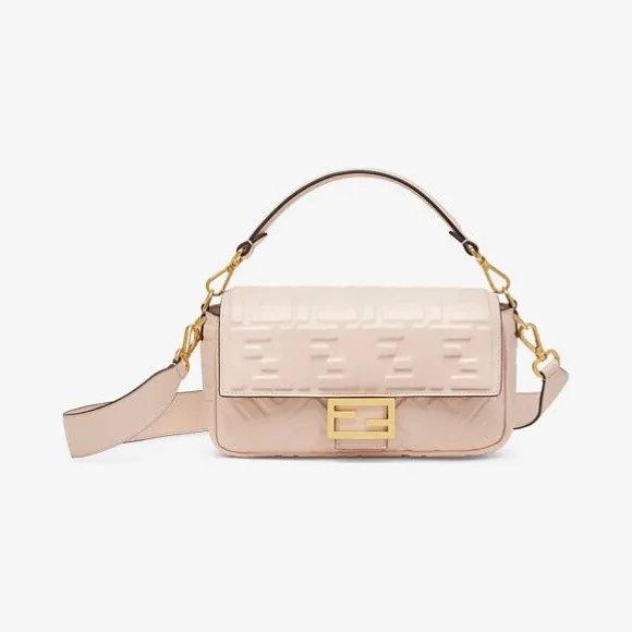 芬迪/Fendi 粉红色FF纳帕皮革手袋 8BR600A72VF1D4D