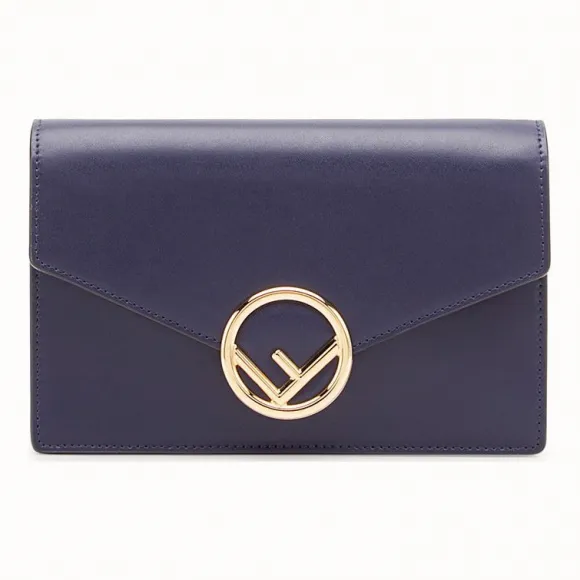 芬迪/Fendi 链带皮夹_蓝色皮质迷你手袋 8BS006 A0K KF02SI