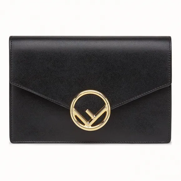 芬迪/Fendi 链带皮夹_黑色皮质迷你手袋 8BS006 A0K KF0KUR