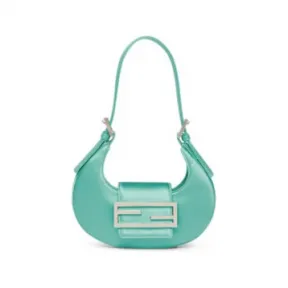 芬迪/Fendi Mini Cookie - 绿松石缎面小提包  8BS065AMCPF1JBO