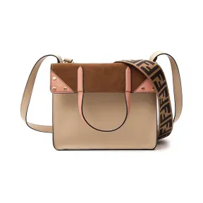 芬迪/Fendi  米白色 牛皮/麂皮 女士 斜挎包 8BT302A6CGF19PS