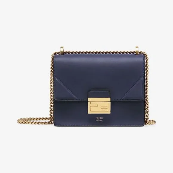 芬迪/Fendi 蓝色皮革迷你手袋 8BT312A5DYF19PO