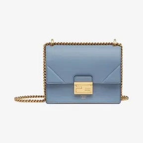 芬迪/Fendi 浅蓝色皮质迷你手袋 8BT312A5DYF19T4