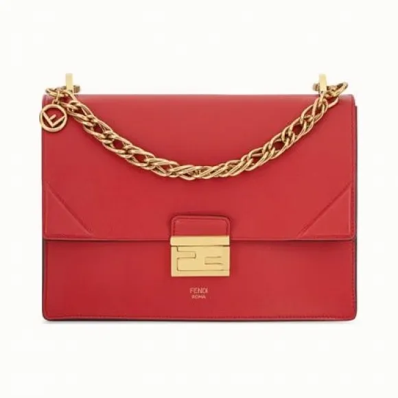 芬迪/Fendi KAN U_红色皮革手袋 8BT313 A5D YF17U7