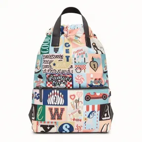 芬迪/Fendi 婴儿背包_拼色麻袋式帆布背包 8BZ045 A4N LF044G