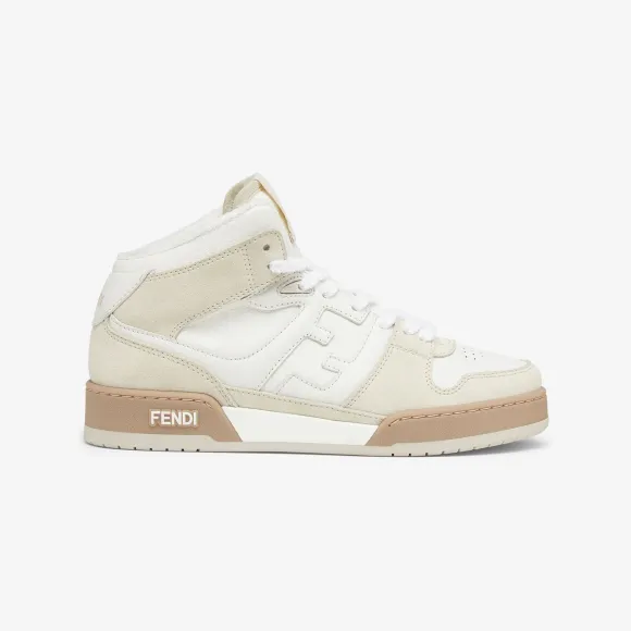 芬迪/Fendi Fendi Match-女士白色皮革高帮鞋-女士运动鞋 8E8358AHH2F1FHS 8056582030876
