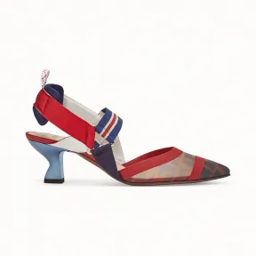 芬迪/Fendi 船形高跟鞋_拼色高科技网眼布露跟鞋 8J6716 A2D 7F15V2