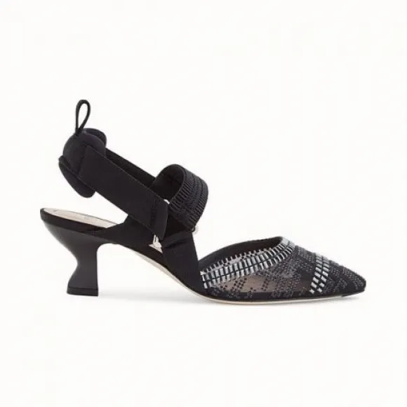 芬迪/Fendi 网眼布和黑色皮革材质Colibrì 8J6969A8UFF18RU