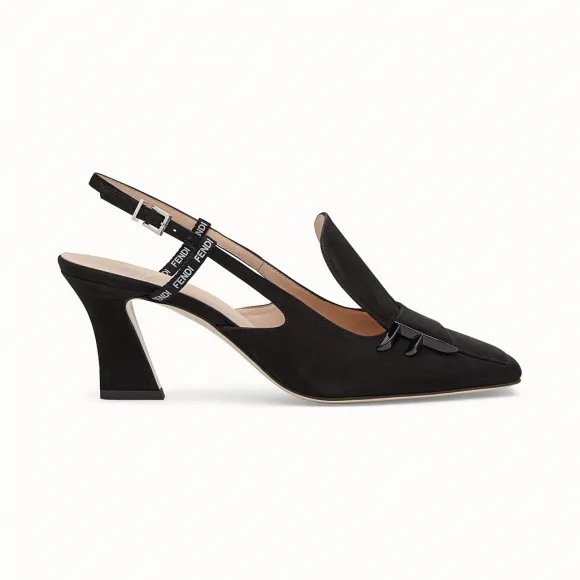 芬迪/Fendi 女士 黑色磨砂革露跟鞋 8J7001A7NCF0ABB