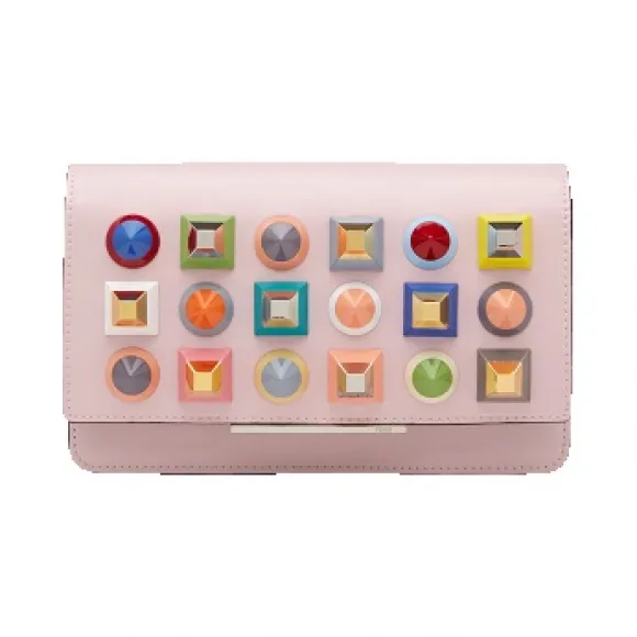 芬迪/Fendi 女士粉色WALLET ON CHAIN皮革小型皮具 8M0346 SR0 F07HE