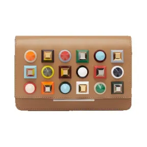 芬迪/Fendi 女士沙黄色链条皮夹小牛皮小型皮具 8M0346 SR0 F08L3