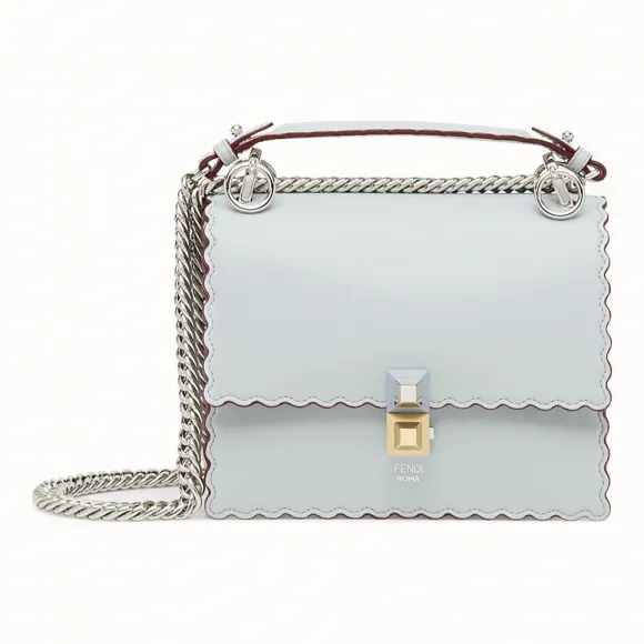 芬迪/Fendi KAN I SMALL_灰色皮革迷你手袋 8M0381 A18 QF07ML