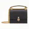 芬迪/Fendi KAN I SMALL_黑色皮质迷你手袋 8M0381 A18 QF0KUR