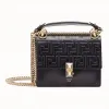 芬迪/Fendi KAN I SMALL_黑色皮质迷你手袋 8M0381 A41 7F0KUR