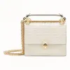 芬迪/Fendi KAN I SMALL_白色皮质迷你手袋 8M0381 A41 7F0VWM