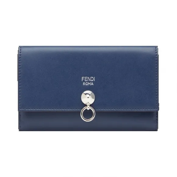芬迪/Fendi 女士蓝色WALLET小牛皮小型皮具 8M0383 SME F0KR1