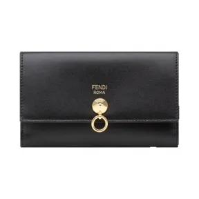 芬迪/Fendi 中型长款皮夹_纤薄黑色长款皮夹 8M0383 SME F0KUR