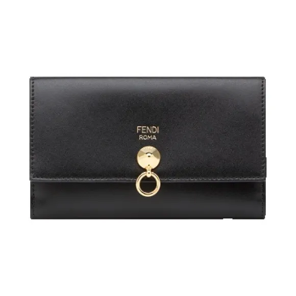 芬迪/Fendi 中型长款皮夹_纤薄黑色长款皮夹 8M0383 SME F0KUR