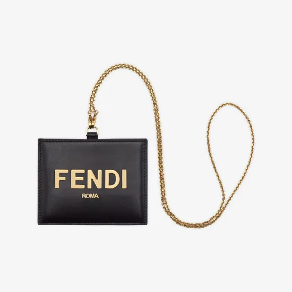 芬迪/Fendi 姓名牌-黑色皮革姓名牌-女士高科技与生活配件 8M0478AKK2F0KUR 8054321613540