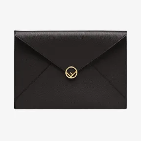 芬迪/Fendi 扁平手拿包_黑色皮革手拿包 8N0152 A18 BF0KUR