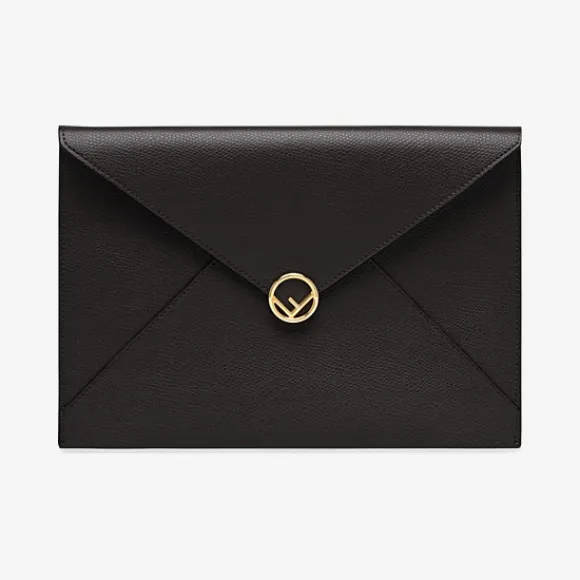 芬迪/Fendi 扁平手拿包_黑色皮革手拿包 8N0152 A18 BF0KUR