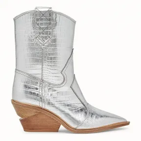 芬迪/Fendi 靴子_银色皮质及踝靴 8T6785 6TH F0QW0