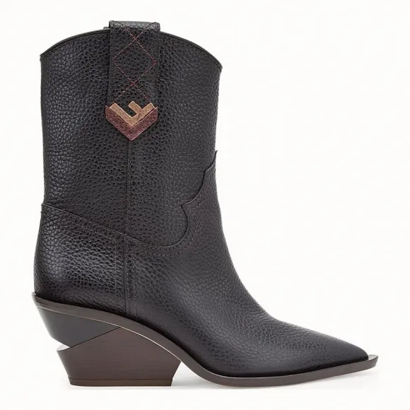 芬迪/Fendi 靴子_黑色皮质及踝靴 8T6785 A3S ZF0QA1