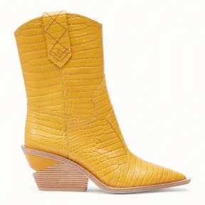 芬迪/Fendi 靴子_黄色鳄鱼纹及踝靴 8T6785 TC3 F0QD9
