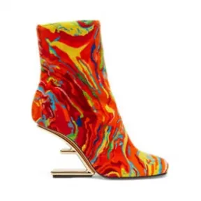 芬迪/Fendi Fendi First - 红色天鹅绒高跟靴 8T8234AHIGF1FLD 