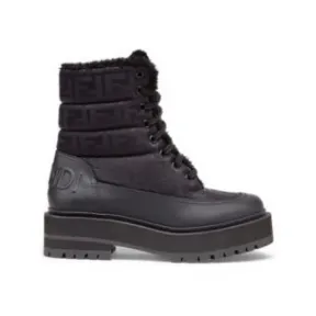 芬迪/Fendi 机车靴-黑色皮革骑士机车靴-女士长靴及短靴 8T8245AKXQF150G 8056582041445