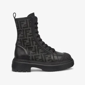 芬迪/Fendi Domino-黑色皮革机车靴-女士长靴及短靴 8T8353AJZFF0TUY 8056582041797