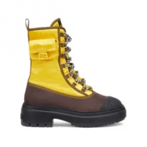 芬迪/Fendi Domino-黄色尼龙机车靴-女士长靴和短靴 8T8381ALJ0F0UUG 8056582316932