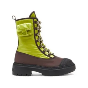 芬迪/Fendi Domino-嫩芽绿尼龙机车靴-女士长靴及短靴 8T8381ALJ0F1JFU 8056582316703
