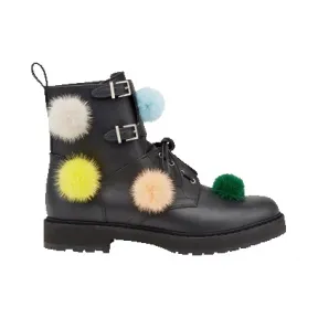 芬迪/Fendi 女士黑色皮靴皮革鞋履 8U6609 99A F09IC