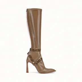 芬迪/Fendi 女士 亮面米色潜水布靴子 8W6996A8TWF188F