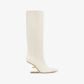 芬迪/Fendi Fendi First-白色皮革高跟靴-女士长靴和短靴 8W8378NA7F1FLE 8056582286204