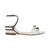 芬迪/Fendi 白色FLAT SANDALS皮革凉鞋 8X5241 5TA F091X