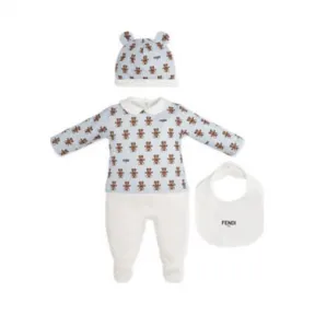芬迪/Fendi 浅蓝色针织印花婴儿套装-婴儿套装-FENDI芬迪中国官网 BUK084AJ1WF19J4-8056867840435
