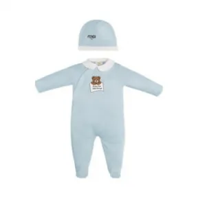 芬迪/Fendi 浅蓝色针织印花婴儿套装-婴儿套装-FENDI芬迪中国官网 BUK085ST8F19J4-8056867955948