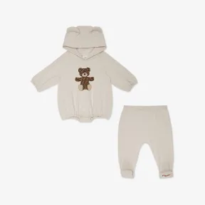 芬迪/Fendi 米色平纹针织泰迪熊印花婴儿套装-婴儿套装 BUL0678RAF19J5 8054321636419