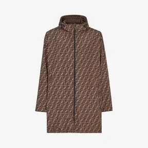 芬迪/Fendi 风衣_棕色高科技布料连帽外套 FAA618 A79 PF13IZ