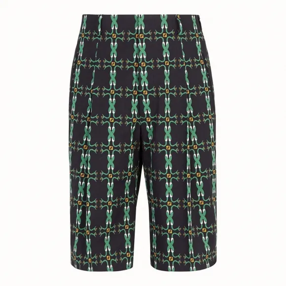 芬迪/Fendi 长裤_黑色华达呢百慕大短裤 FB0434 A6U 2F0QA1